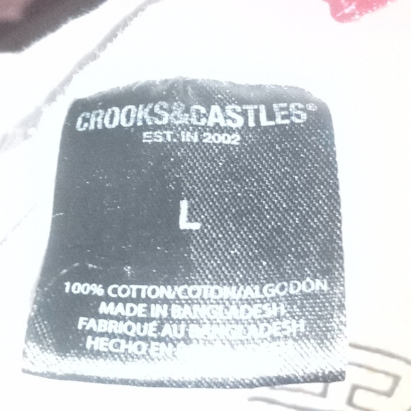 Crooks & Castles t-shirt large white wth orange and brown - Picture 2 of 6